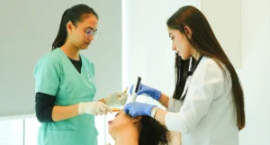 Our Aesthetic Doctor performing Skin Booster to one of our clients